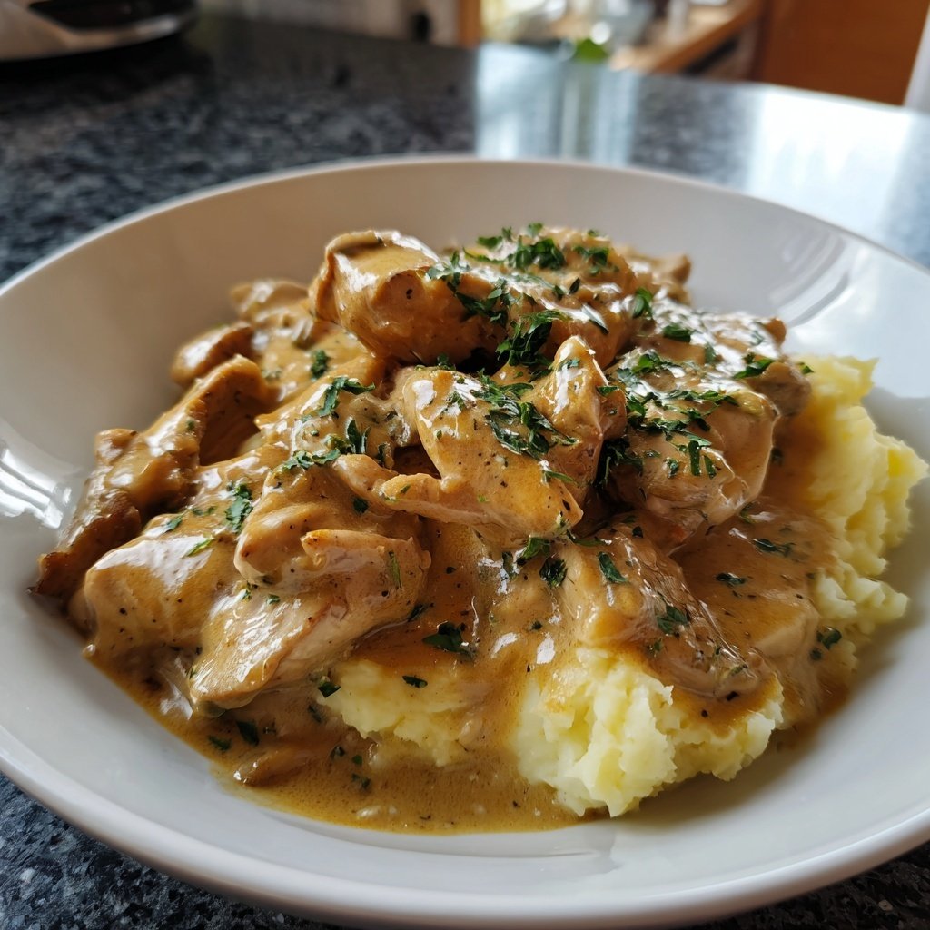 Hausmannskost Cremiges Hähnchen mit Kartoffelpüree