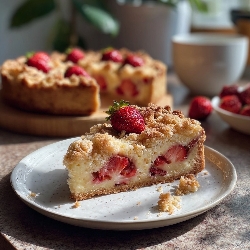 Erdbeer Streuselkuchen Mit Pudding