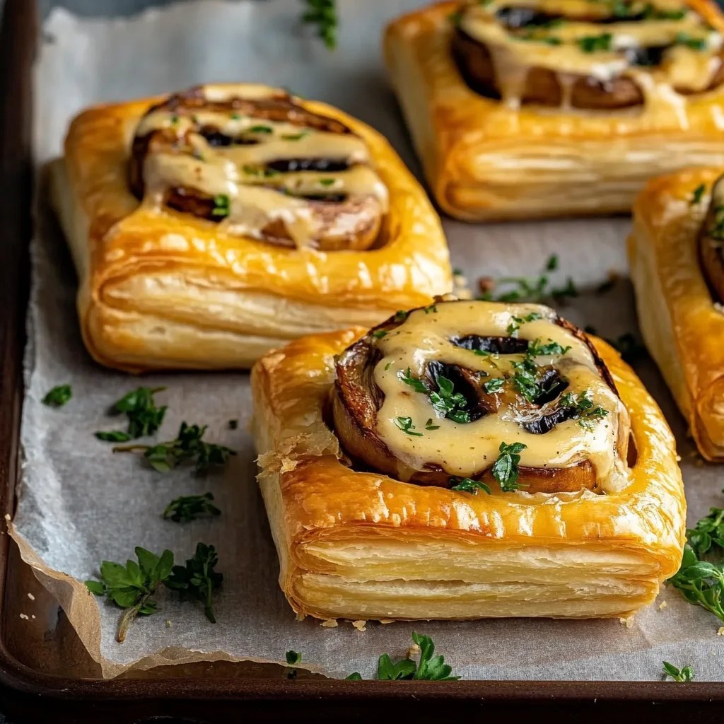 Blätterteigtaschen mit Champignons