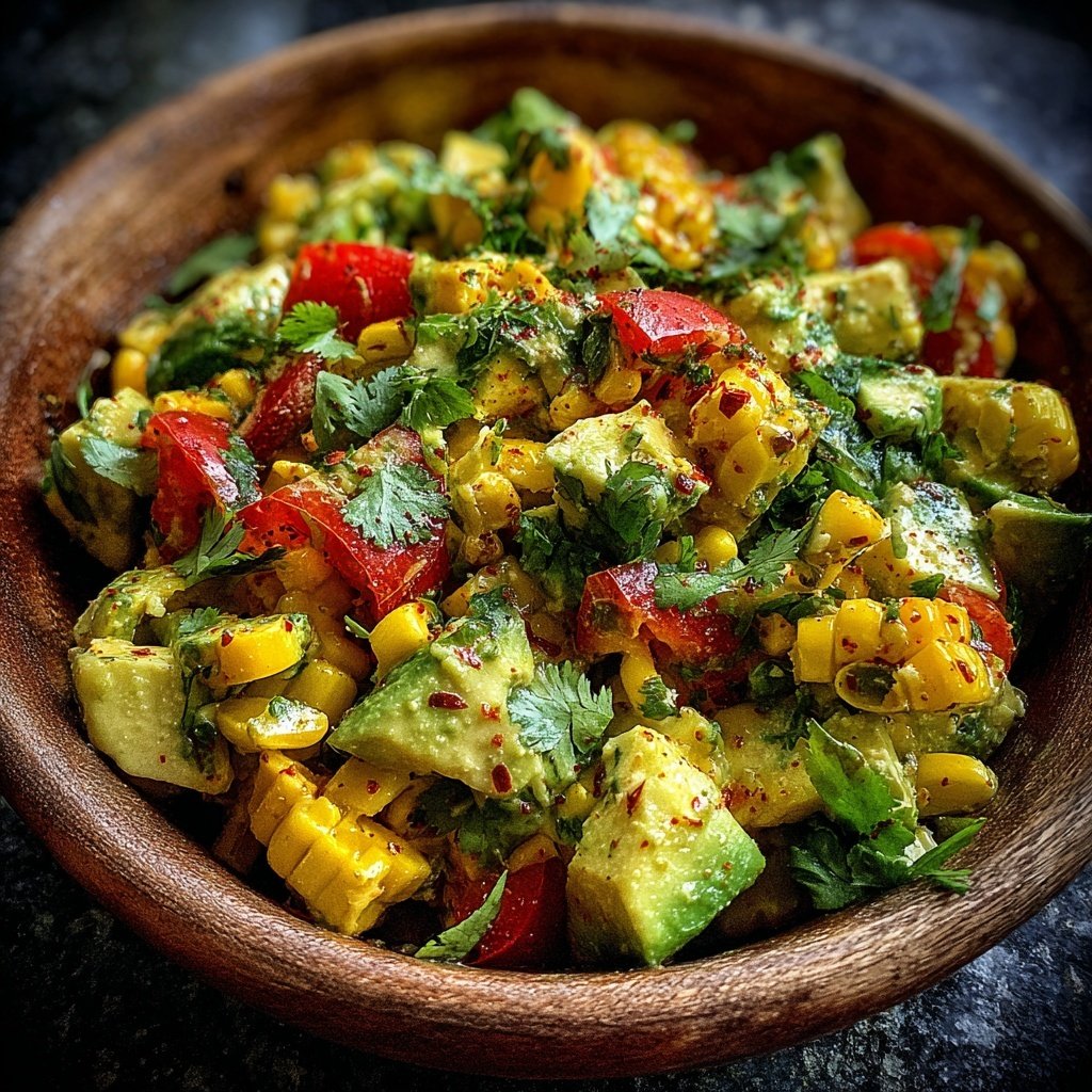 Salat Zum Grillen Mit Avocado Und Mais